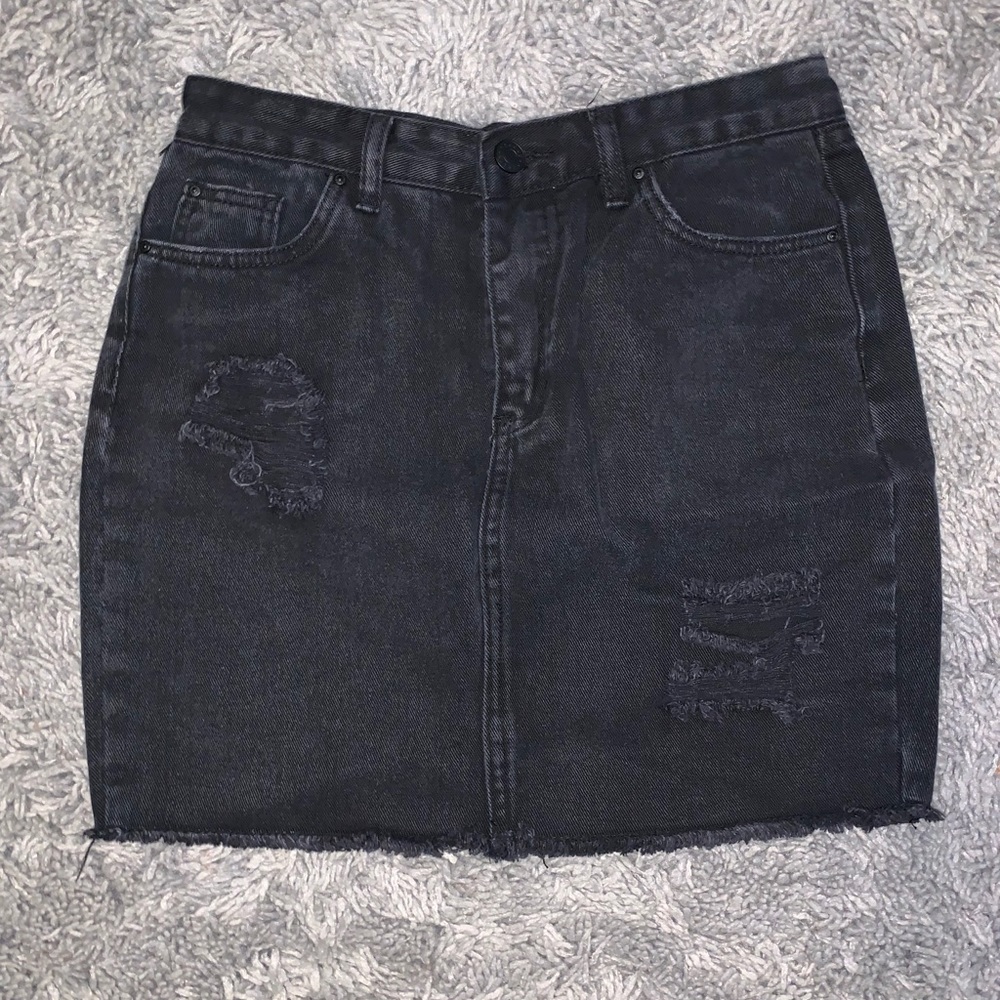 Refuge Black Denim Skirt